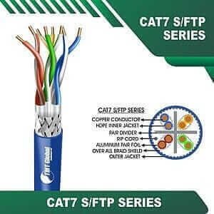 Cat7 23awg 4 twisted pair S-FTP Bulk Cable 305m - Aqua