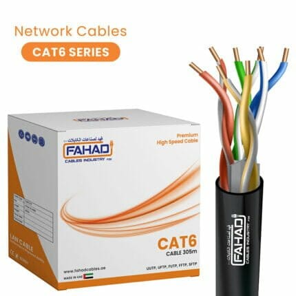 fahad cables products range network cable cat3 cat5e cable cat6 cable cat6a cable cat7 cable cat8 cable full copper LSZH and pvc out door ethernet cables