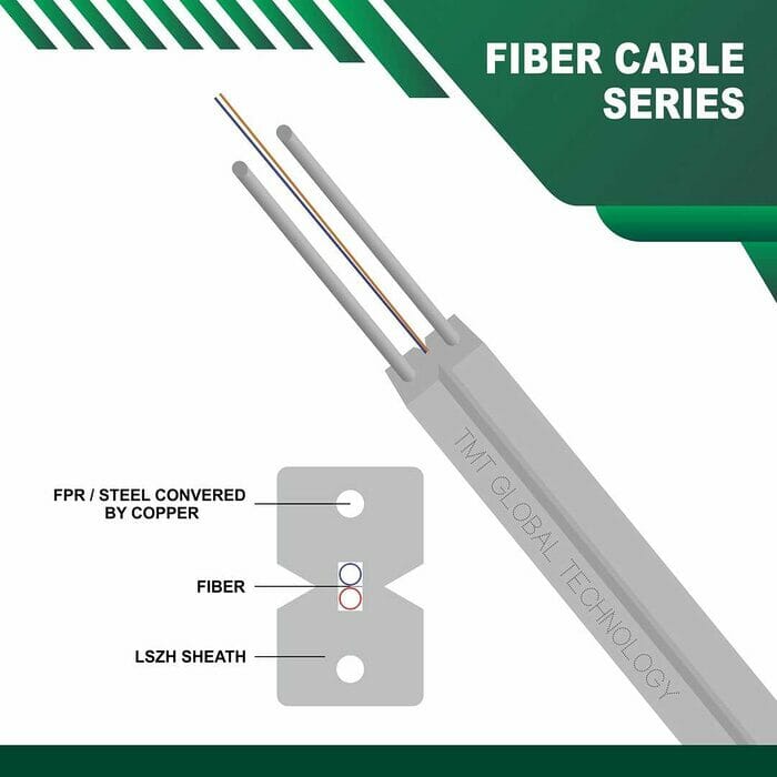 FTTH fiber optic Drop cable 2 Core single mode G.657/A1/A2