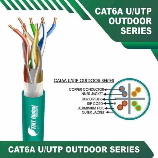 Cat 6a 23awg 4 twisted pair utp cable 305m