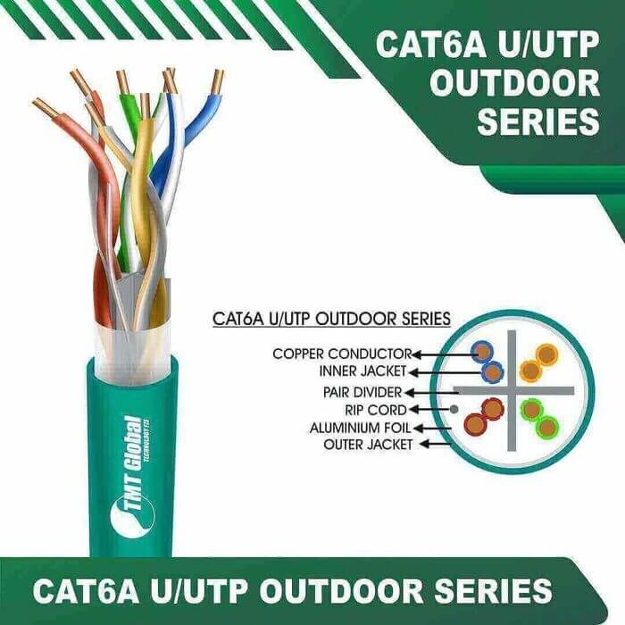Cat 6a 23awg 4 twisted pair utp cable 305m