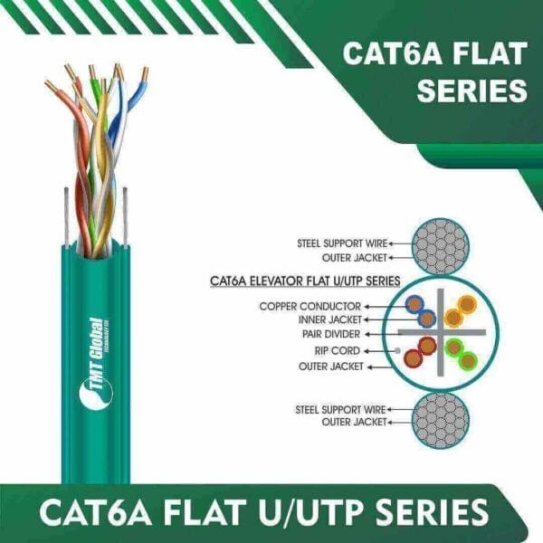 Cat6a 23awg 4 twisted pair U-UTP lift Cable 305m