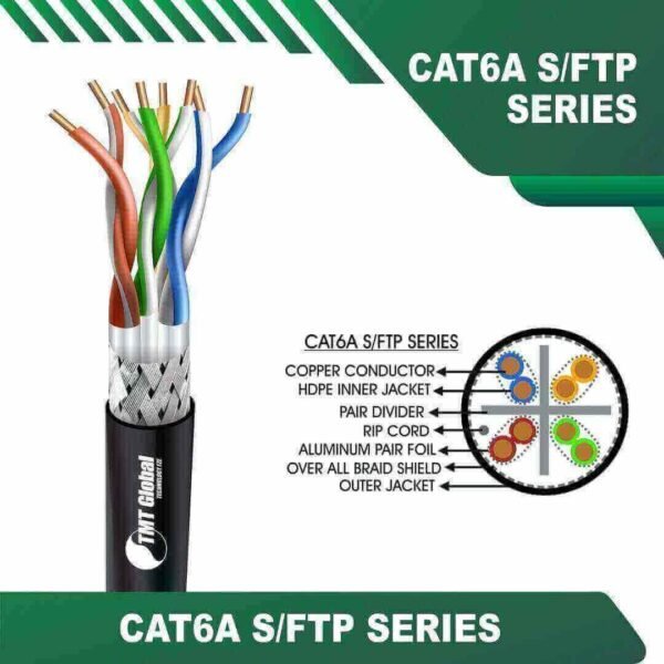 cat6a stp cable 23awg 4 twisted pair 305m