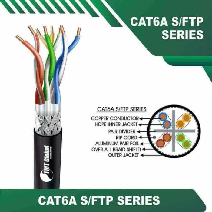 cat6a stp cable 23awg 4 twisted pair 305m