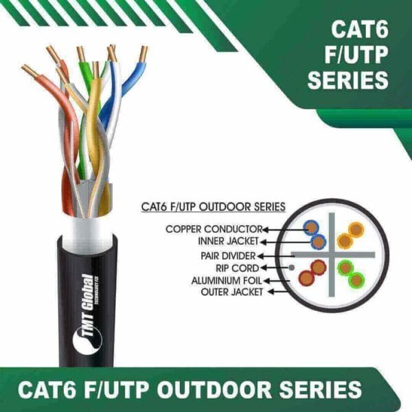 outdoor cat 6 cable 23awg 4 twisted pair F/UTP 305m