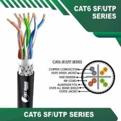 Cat6a sftp PE Outdoor Cable 23 awg 4 pair 305m SF/UTP Solid Cable Cat6 23awg 4 twisted pair 305m