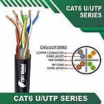 cat6 u utp solid Cable 24 awg 4 twisted pair blue 305m
