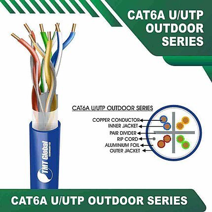 Cat6a 23awg 4pair U-UTP Outdoor Solid Cable Cat 6a 23awg