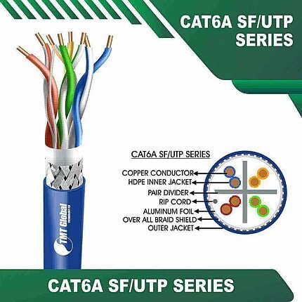 SF/UTP LAN Cable 305m cat6a 23awg 4 twisted pair