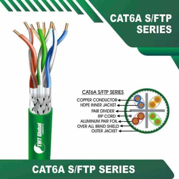 cat6a stp cable 23awg 4 twisted pair 305m
