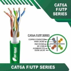 Cat 6a 23 awg 4 twisted pair F/UTP Data Cable 305m cat6a cable 305m 23awg 4 twisted pair F/UTP LSZH