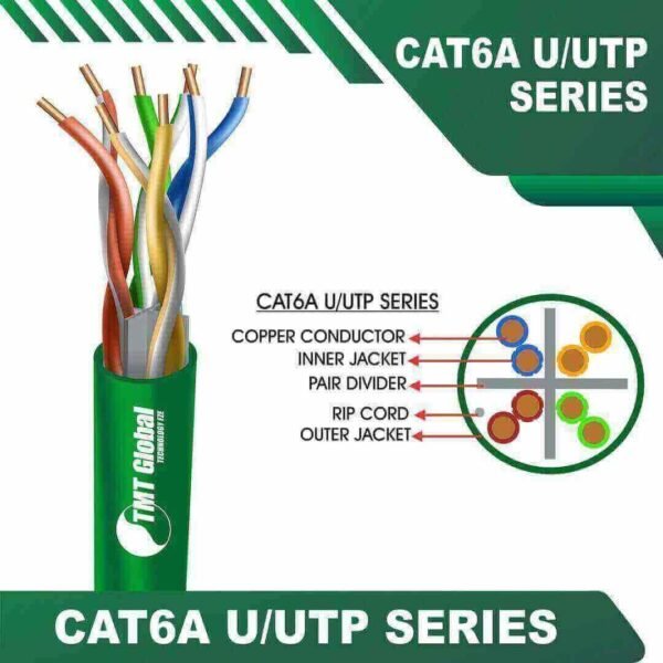 Cat6a 23awg 4pair U-UTP Ethernet Cable 305m