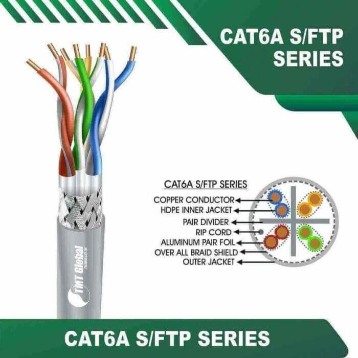 cat6a stp cable 23awg 4 twisted pair 305m