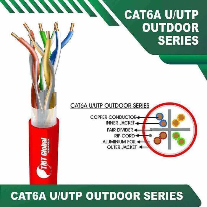 Cat 6a 23awg 4 twisted pair utp cable 305m