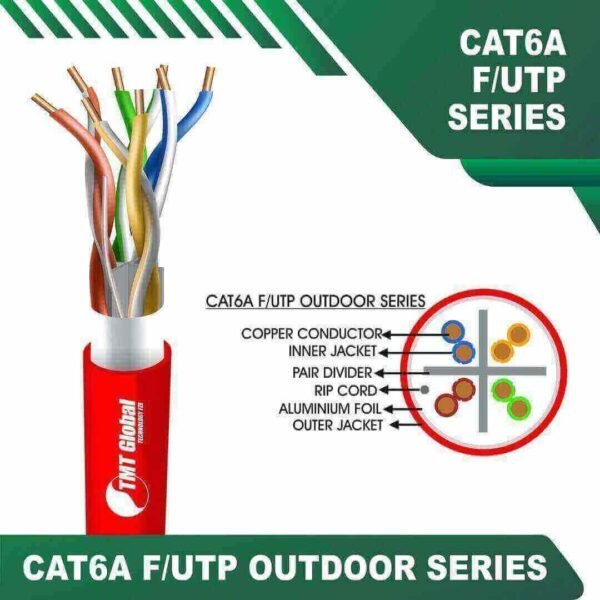 Cat6a 23awg 4 twisted pair F-UTP Bulk Cable 305m