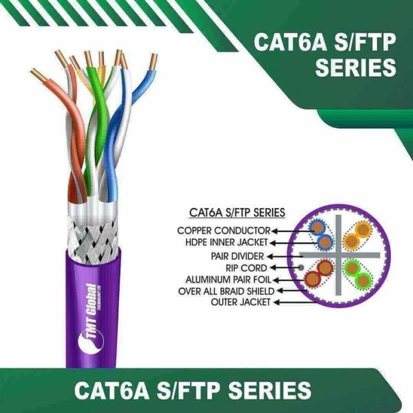 cat6a stp cable 23awg 4 twisted pair 305m