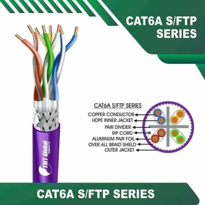 cat6a stp cable 23awg 4 twisted pair 305m