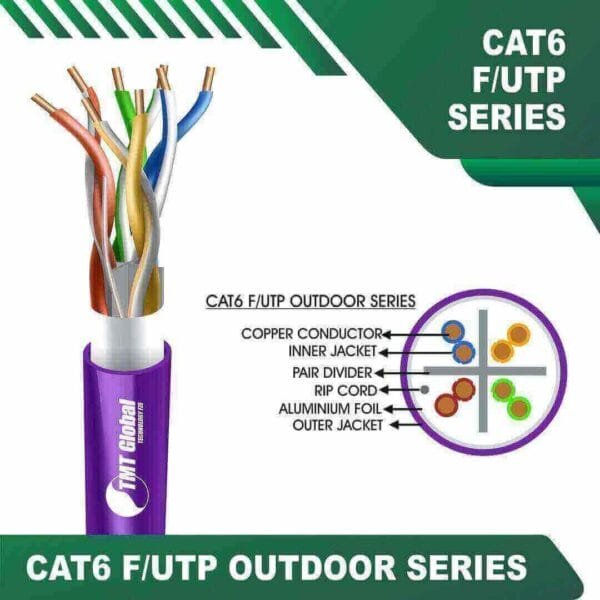 outdoor cat 6 cable 23awg 4 twisted pair F/UTP 305m