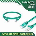 cat6a 23awg ethernet stp patch cord aqua