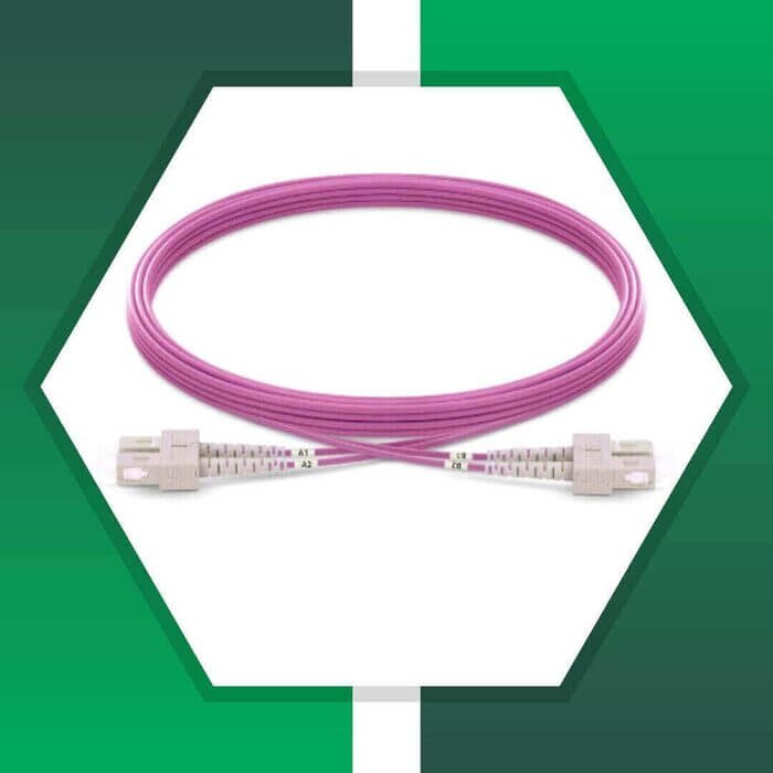 SC to SC UPC OM4 Duplex Fiber Optic Patch Cord Multimode LSZH - Image 4