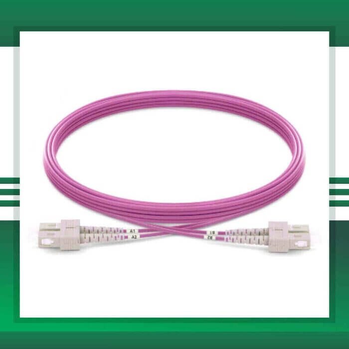 SC to SC UPC OM4 Duplex Fiber Optic Patch Cord Multimode LSZH - Image 2