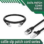 Cat5e stp 5X4SBKXX Black Patch cord 24 awg 0.06cm-100 meter Cat5e stp 5X4SMKXX Black Patch cord 24 awg 0.06cm-100 meter