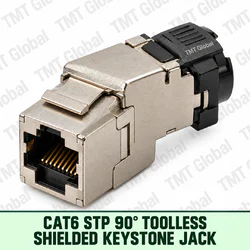 Cat6 STP 90-degree tool-less shielded keystone jack, TMT Global