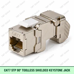 Cat7 STP 90 degree toolless shielded keystone jack by TMT Global