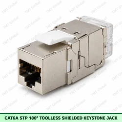 Cat6A STP 180 degree toolless shielded keystone jack by TMT Global