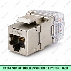 Cat6A STP 90 degree toolless shielded keystone jack by TMT Global