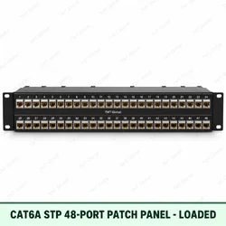 Cat6A STP 48-Port Patch Panel – Loaded