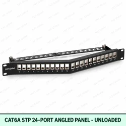 Cat6A STP 24-Port Angled Patch Panel – Unloaded