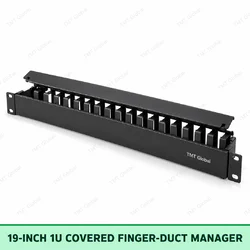 19-inch 1U covered finger duct cable manager by TMT Global
