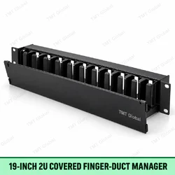 19-inch 2U covered finger duct cable manager by TMT Global