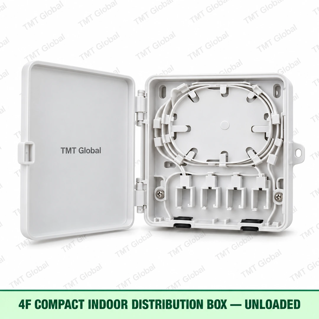 4F compact indoor fibre distribution box, unloaded, TMT Global 4F compact indoor fibre distribution box, unloaded, TMT Global