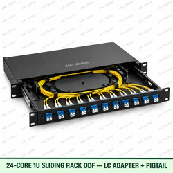 24-core 1U sliding rack ODF with LC adapters and pigtails, TMT Global