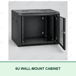 TMT Global 6U wall-mount 19-inch network cabinet with lockable glass door
