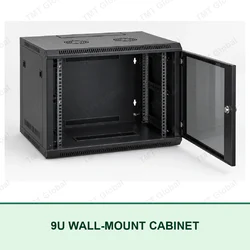 TMT Global 9U wall-mount 19-inch network cabinet with lockable glass door