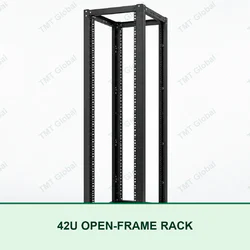 TMT Global 42U 4-post black open-frame server rack for 19-inch network equipment