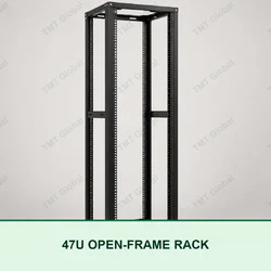 TMT Global 47U 4-post black open-frame server rack for 19-inch network equipment