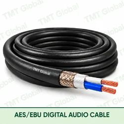 TMT Global 1 Pair 2 Core 110 Ohm AES EBU Digital Audio Cable product image showing the cable coil and exposed conductor cutaway.