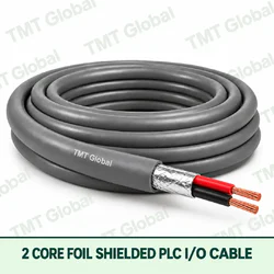 TMT Global 2 core foil shielded PLC I/O cable, with 2 visible copper conductors.