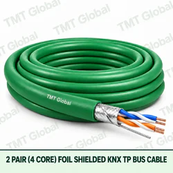 TMT Global 2 pair 4 core foil shielded KNX TP bus cable with drain wire.