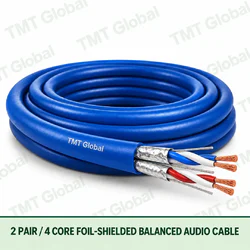 TMT Global 2 Pair 4 Core Foil Shielded Balanced Audio Cable product image showing the cable coil and exposed conductor cutaway.