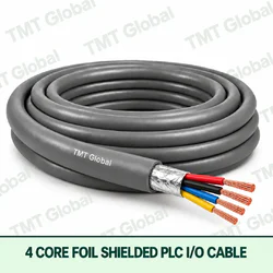 TMT Global 4 core foil shielded PLC I/O cable, with 4 visible copper conductors.