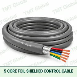 TMT Global 5 core Foil Shielded Control Cable, with 5 visible copper conductors; foil shielded.