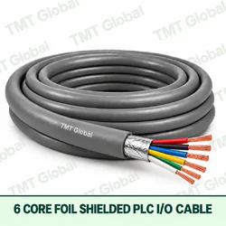 TMT Global 6 core foil shielded PLC I/O cable, with 6 visible copper conductors.