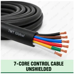 TMT Global 7 core Unshielded Control Cable, with 7 visible copper conductors; unshielded.