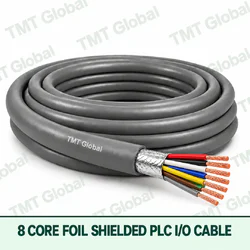 TMT Global 8 core foil shielded PLC I/O cable, with 8 visible copper conductors.