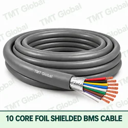 TMT Global 10 Core Foil Shielded BMS Cable product cable with 10 clearly visible conductors; foil shielded.